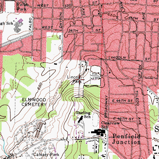 Topographic Map of Clearview Mobile Park, OH