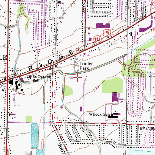 Topographic Map of Ridgewood Mobile Home Park, OH