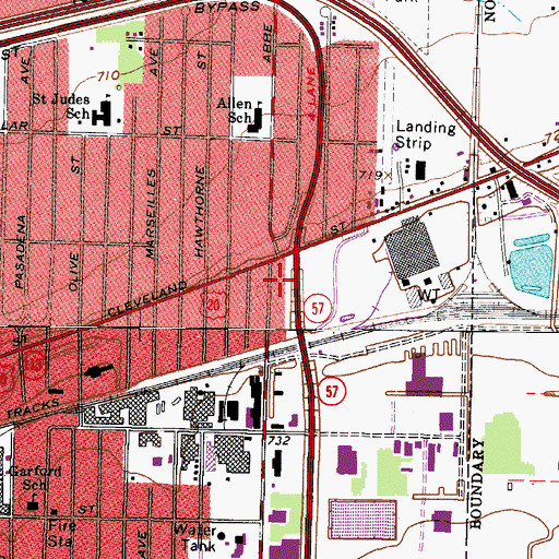 Topographic Map of Abbe Road Trailer Park, OH