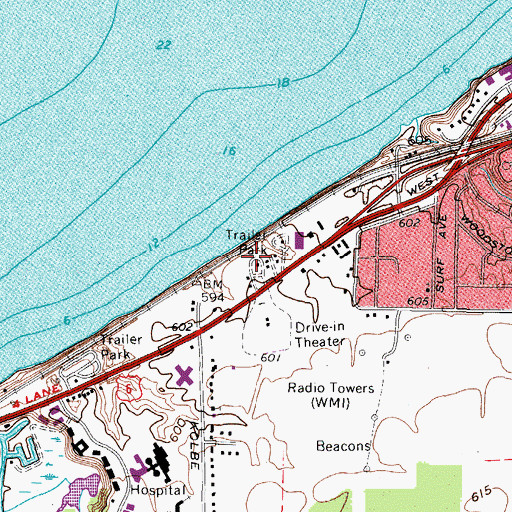Topographic Map of Harry's Mobile Home Park, OH