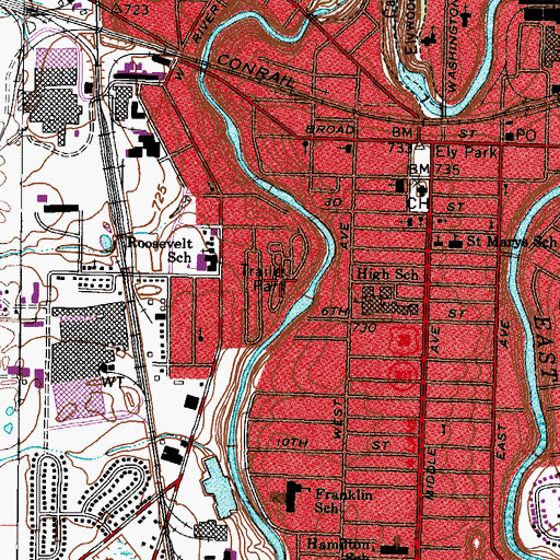Topographic Map of Riverview Mobile Home Park, OH