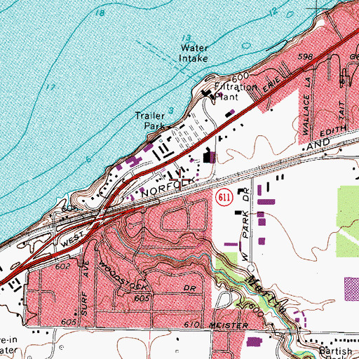 Topographic Map of Shoreway Mobile Home Park, OH