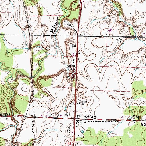 Topographic Map of Smith's Mobile Home Park, OH