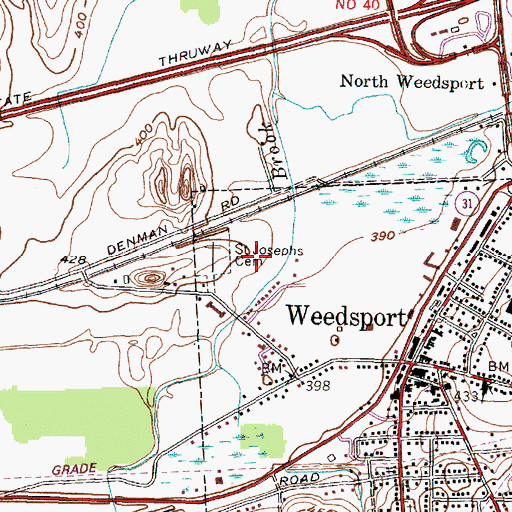Topographic Map of Oakland Farms, NY