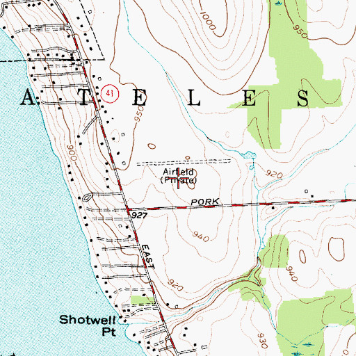 Topographic Map of Aurora Farms, NY
