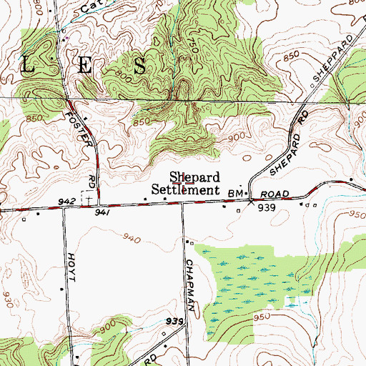 Topographic Map of Darby Manor Farm, NY