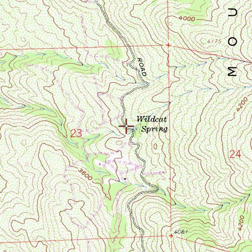 Topographic Map of Wildcat Spring, CA
