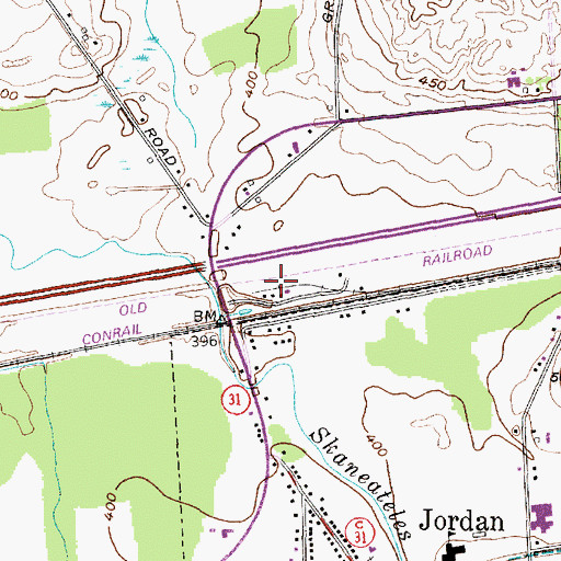Topographic Map of Plainville Farms, NY