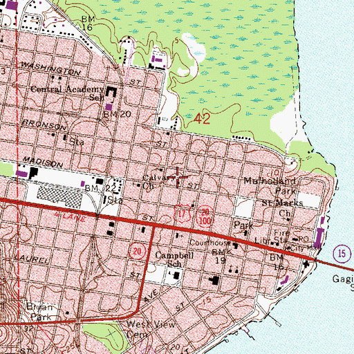 Topographic Map of Bethlehem Baptist Church, FL