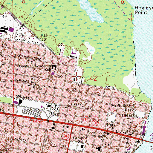 Topographic Map of Booker Park, FL