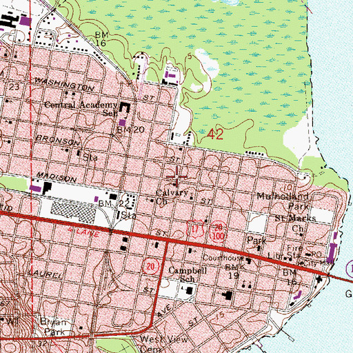 Topographic Map of Northside Church of Christ, FL