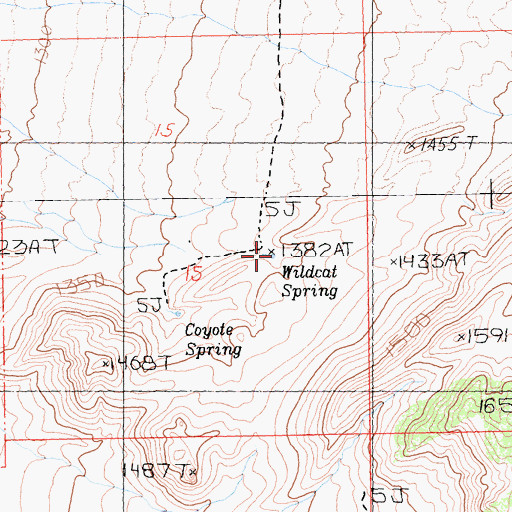 Topographic Map of Wildcat Spring, CA