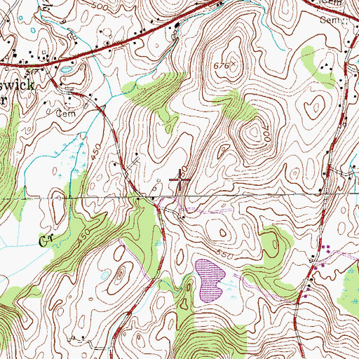Topographic Map of Misty Hills Farm, NY