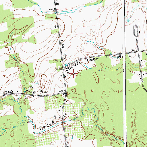 Topographic Map of Winterwood Farm, NY