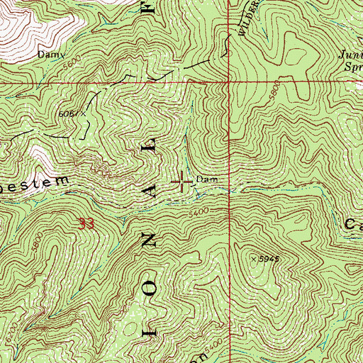 Topographic Map of Upper Pipestem Dam, AZ