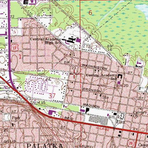 Topographic Map of House of God Church, FL