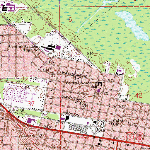 Topographic Map of Allen Chapel Methodist Church, FL