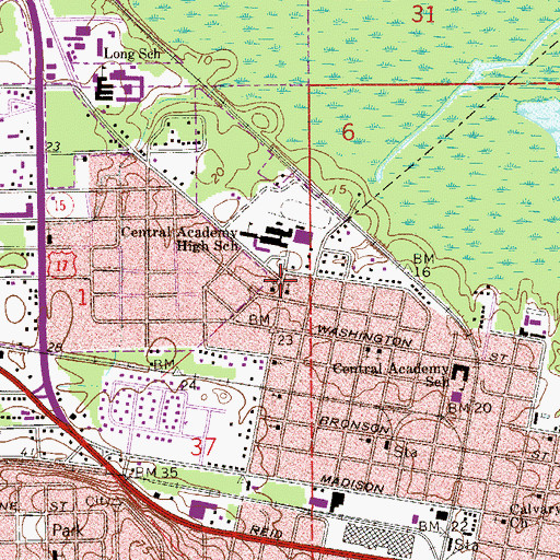 Topographic Map of Greater Shiloh Missionary Baptist Church, FL