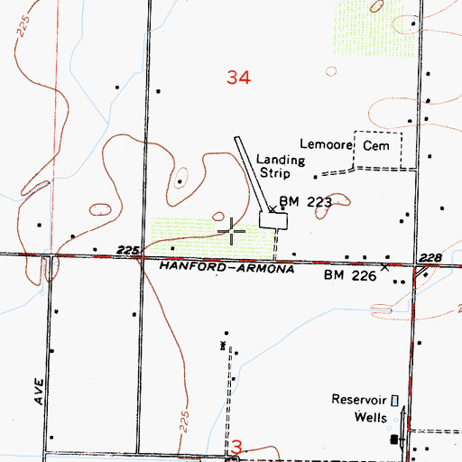 Topographic Map of Kings Mobile Home Estates, CA