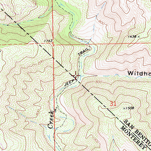Topographic Map of Wildhorse Canyon, CA