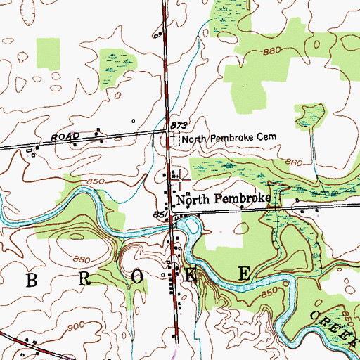 Topographic Map of Mogadore Chapel, NY