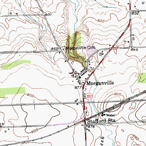 Topographic Map of Morganville United Church of Christ, NY