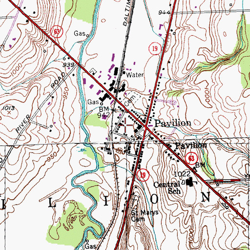 Topographic Map of Saint Mary Church, NY