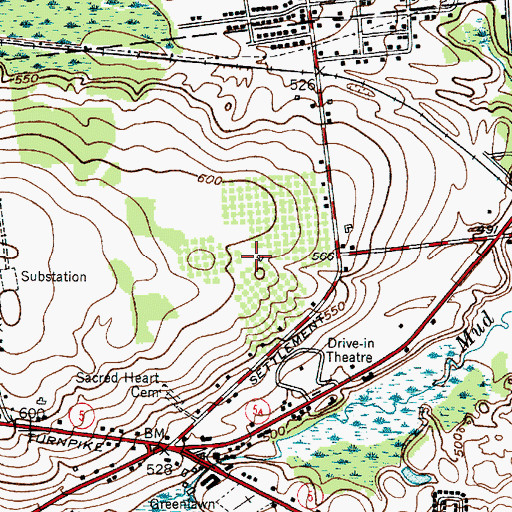 Topographic Map of Twin Orchards Farms, NY