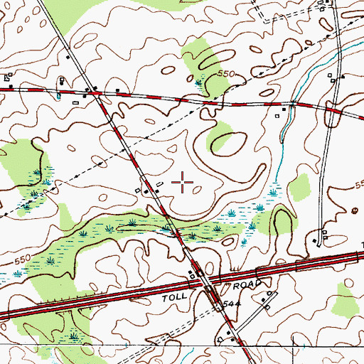 Topographic Map of Harveron Farms, NY