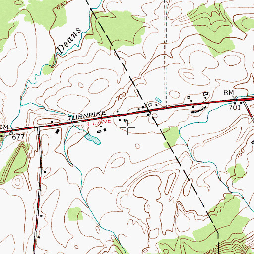 Topographic Map of Hinman Farms, NY