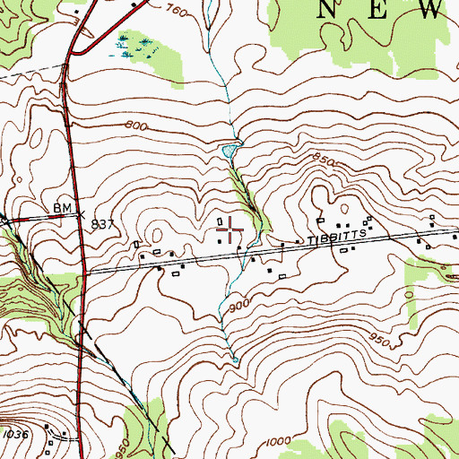 Topographic Map of Humphreys Farm, NY