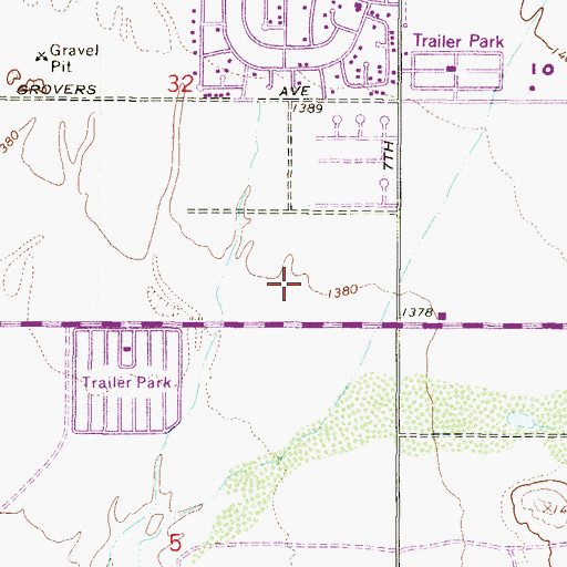 Topographic Map of The Town Square, AZ