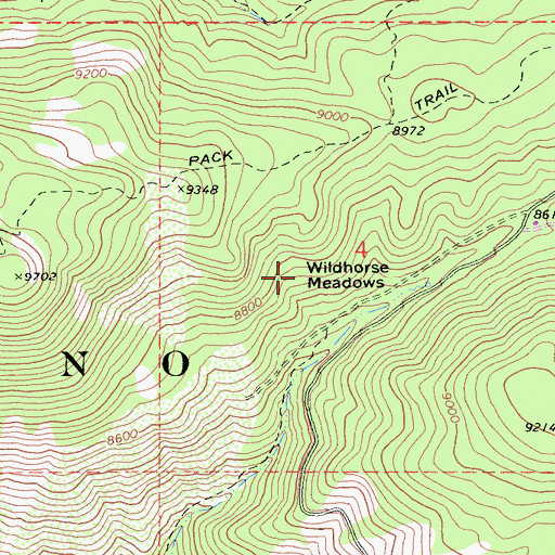 Topographic Map of Wildhorse Meadows, CA