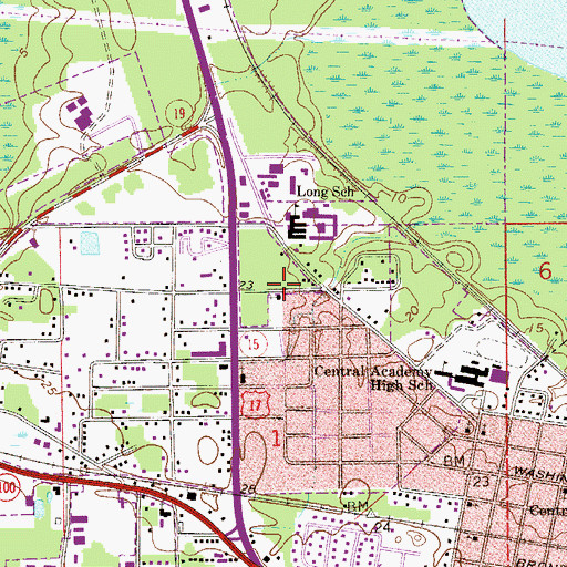 Topographic Map of New Hope Baptist Church, FL