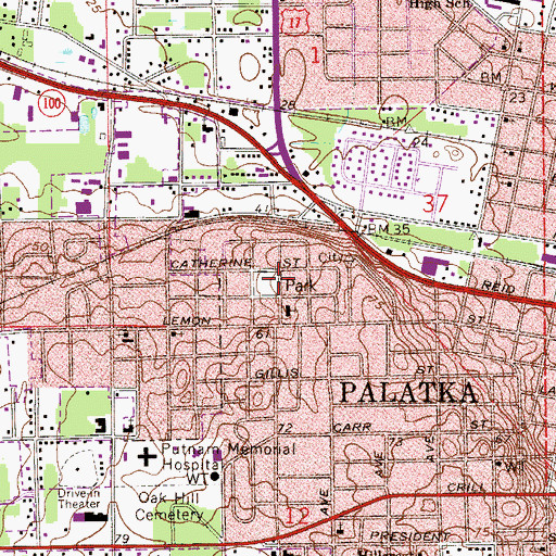 Topographic Map of Shaw Buck Park, FL