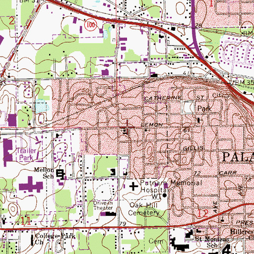 Topographic Map of First Assembly Church, FL