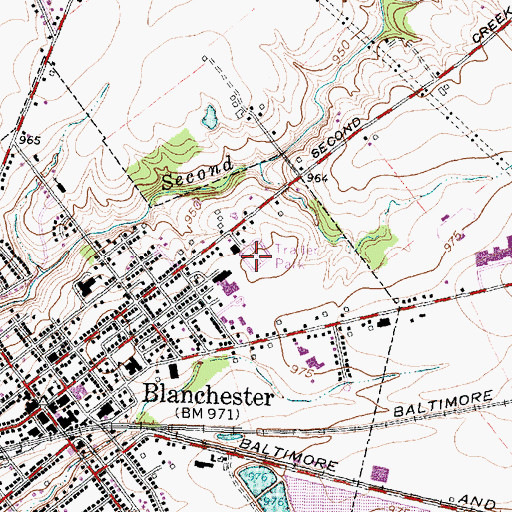 Topographic Map of Blanchester Mobile Home Park, OH