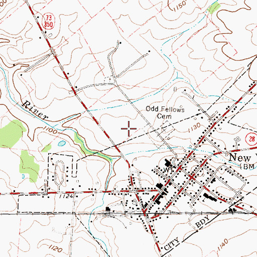 Topographic Map of Emerald Pines Mobile Home Park, OH