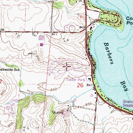 Topographic Map of Bayview Heights, WI