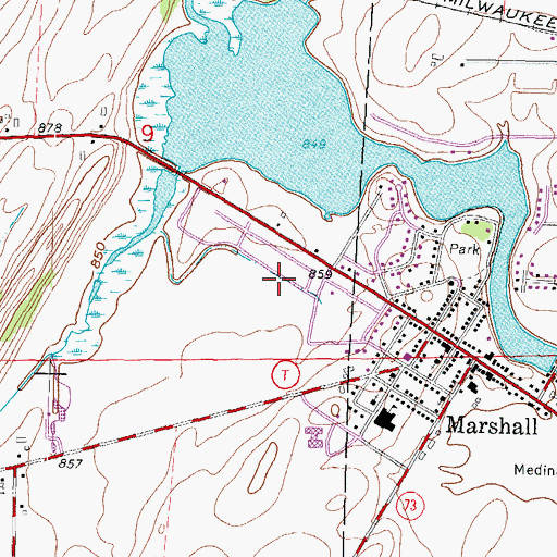 Topographic Map of Evergreen Park Mobile Home Park, WI