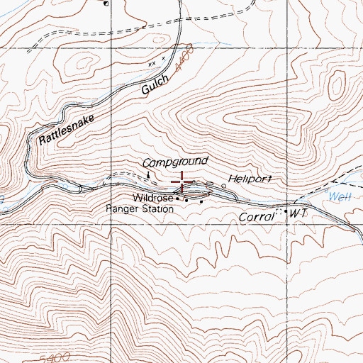 Topographic Map of Wildrose Ranger Station, CA