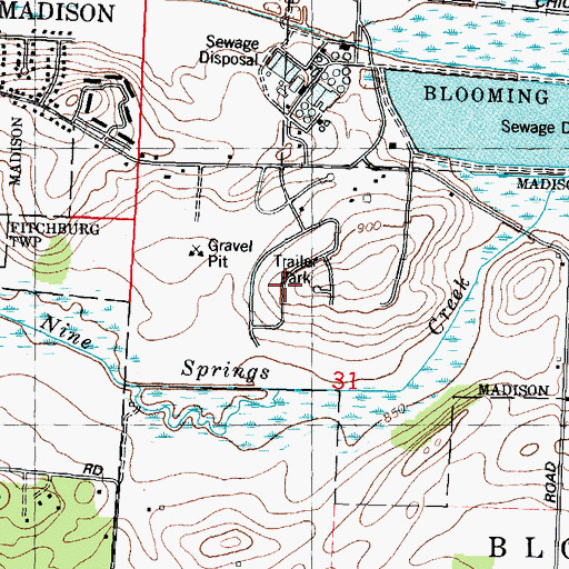 Topographic Map of Highland Manor, WI