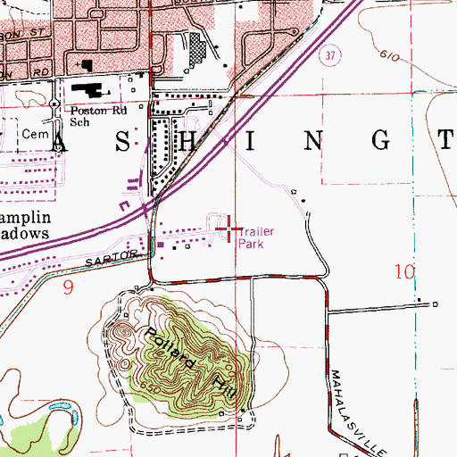Topographic Map of Laveianan Court, IN