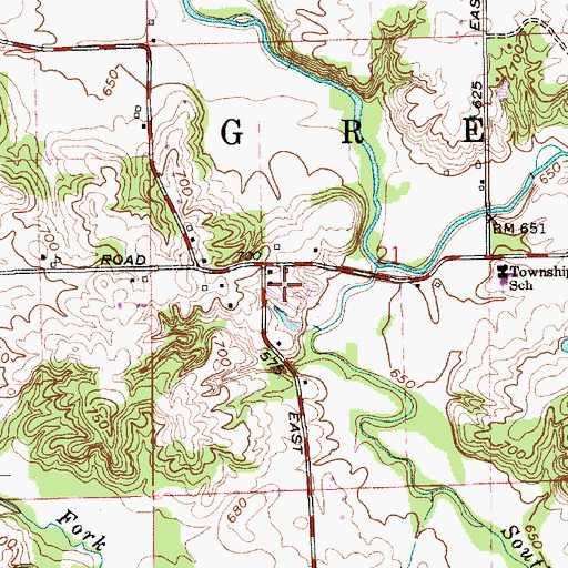 Topographic Map of Maple Grove Village Mobile Home Park, IN