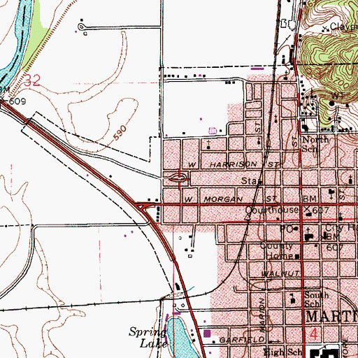 Topographic Map of Hick's Mobile Home Park, IN