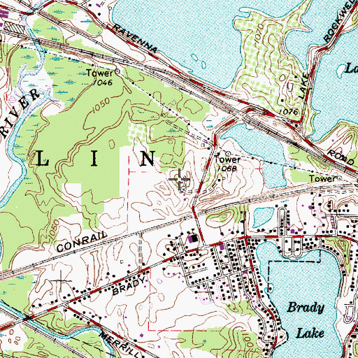 Topographic Map of Beckwith Orchards, OH