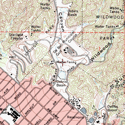 Topographic Map of Wildwood Canyon, CA