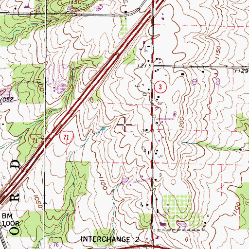 Topographic Map of Geigs Orchard, OH