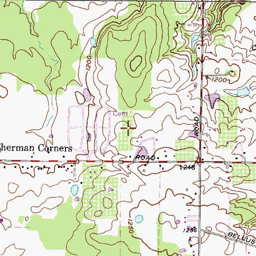 Topographic Map of Hillside Orchard, OH