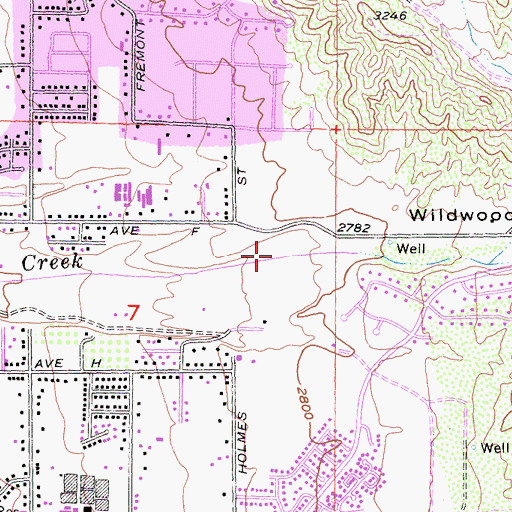Topographic Map of Wildwood Canyon, CA